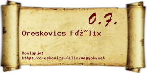 Oreskovics Félix névjegykártya